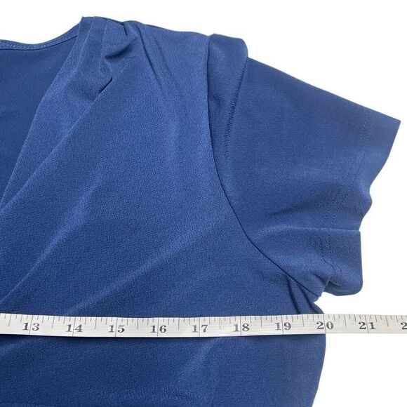 Coldwater Creek Deep Blue Wrap-Neck Top N0273 - Picture 4 of 7